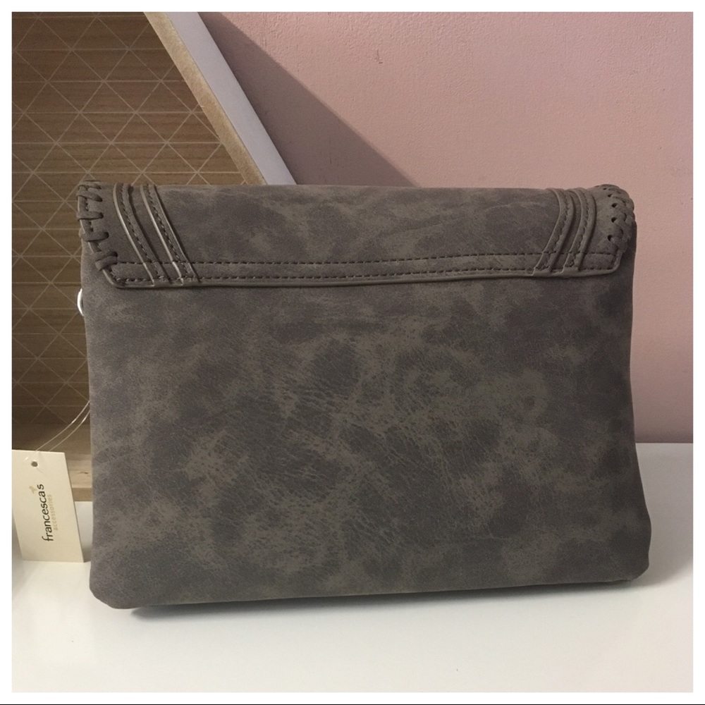 ‼️SOLD‼️Francesca’s Dark Gray Tassel Crossbody Bag - Picture 3 of 6